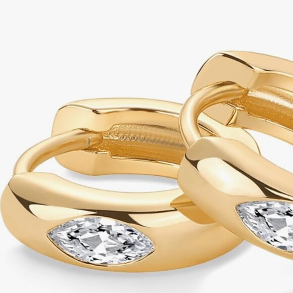 14K Gold White Gold Posts Chunky - Picture 5 of 7